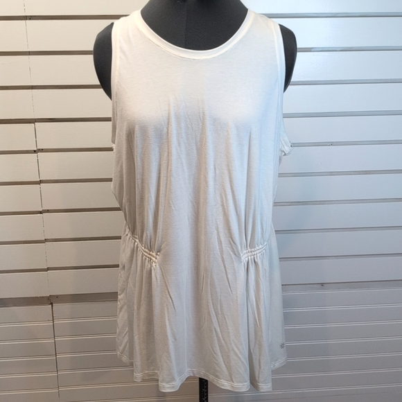 Athleta Air Out Cinch Tank in Ivory Size 2X Plus Athleisure Workout Gym EUC - Picture 3 of 9